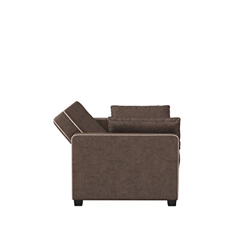 Serta Ainsley 72.6" Convertible Sleeper Sofa, Queen Size, Dreamcoil Comfort, Soft Velvet Fabric, Navy