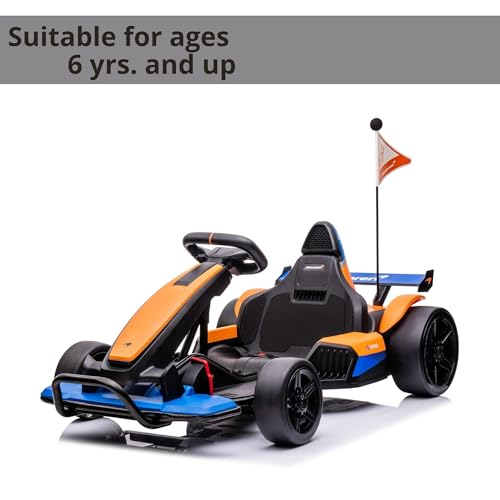 Best Ride On Cars Officially Licensed McLaren GoKart 24V for Ages 6 and Up - Electric Go Kart with Steering Wheel, Versatile Driving Modes