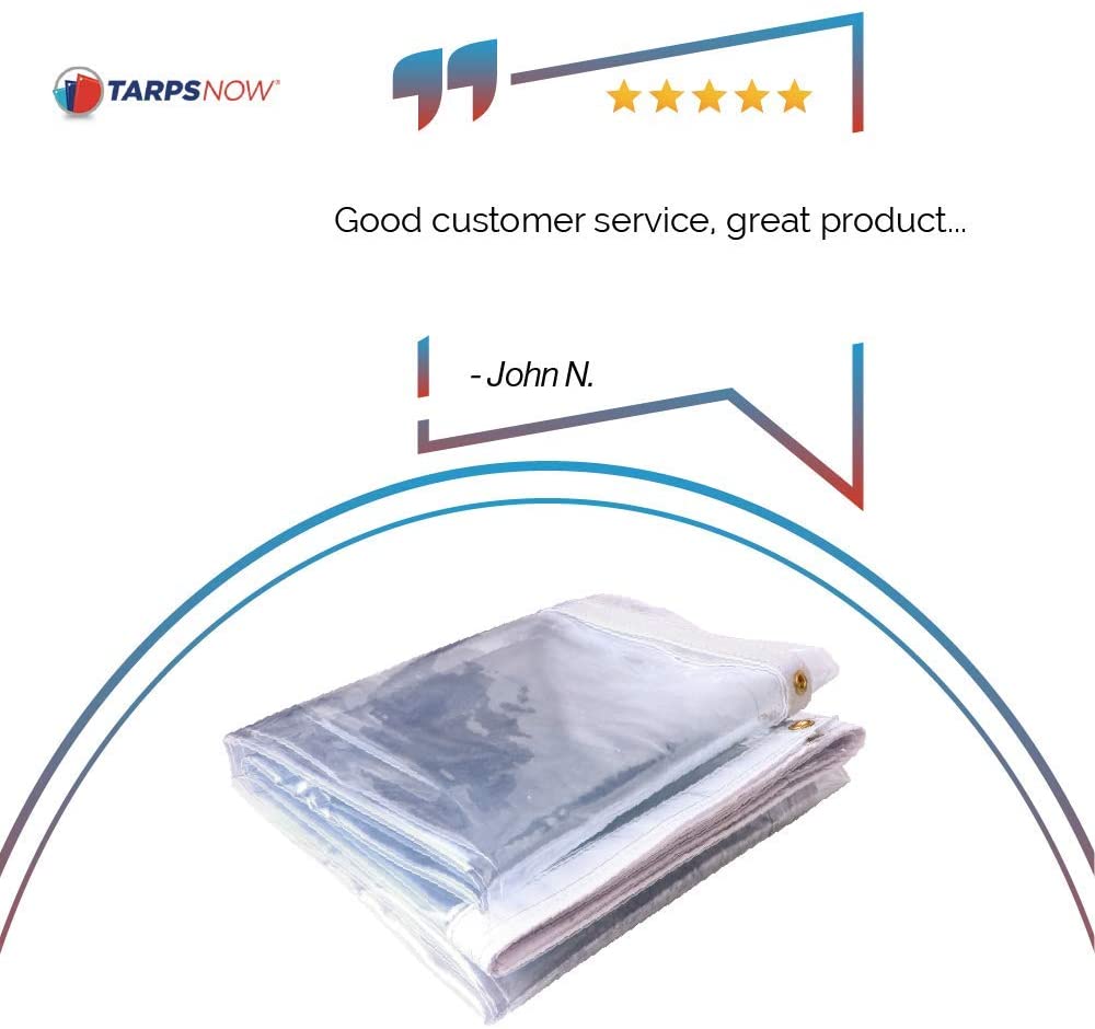 Tarps Now Fire Retardant Vinyl Tarps, 20Mil Waterproof Clear Tarp Cover - 6' x 12'