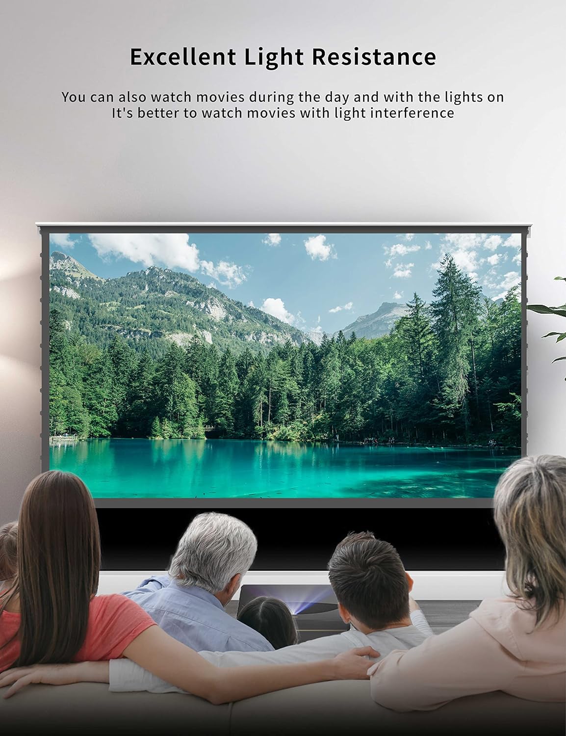 VIVIDSTORM-Projection Screen S PRO 100 inch Motor Rollable Laser TV Tensioned Floor Screen Ambient Light Rejecting Suit for 4k HD Office Movie Cinema