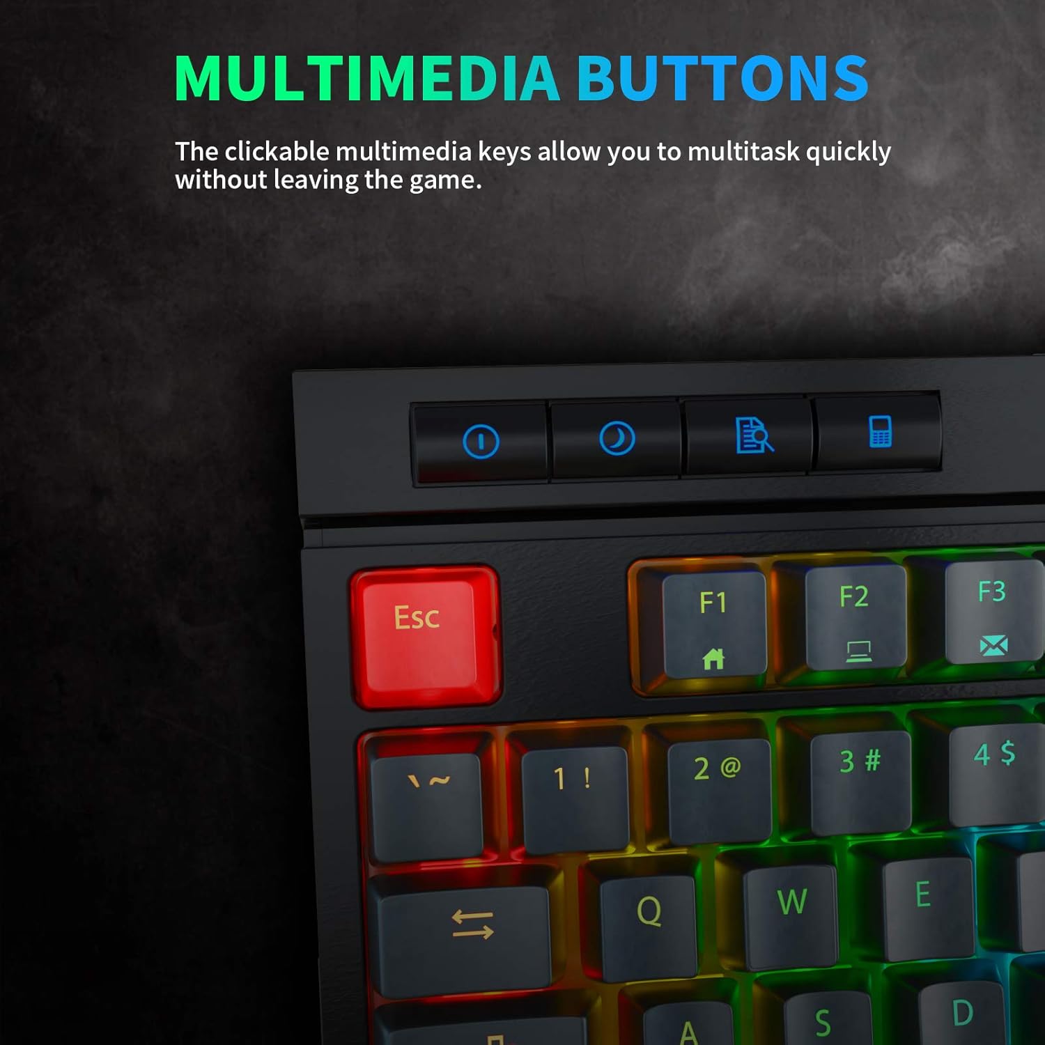 STOGA Mechanical Gaming Keyboard,87 Keys Wired Gaming Keyboard,LED Rainbow Backlit Keyboard with Blue Switches for Windows/MAC/Gaming PC(Black)