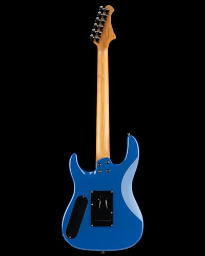 WestCreek Aetheris Solid Body Electric Guitar, Mahogany Body, Maple Neck, Rosewood Fretboard, Rounded End Frets, Bone Nut, 24 Frets (Blue)