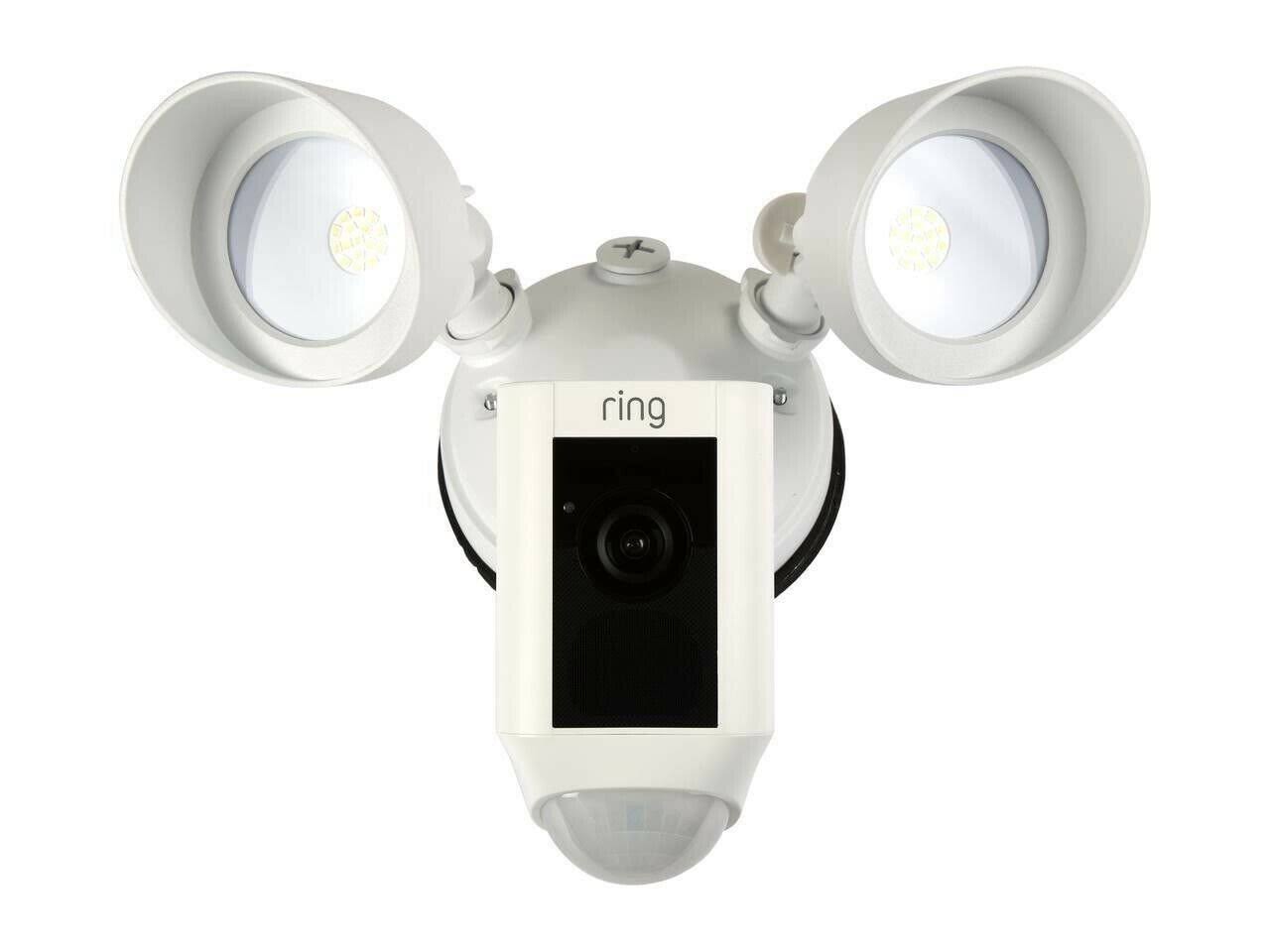 Ring Floodlight Camera Motion-Activated HD Security Cam, White, Alexa