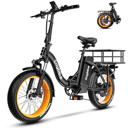 1000W Folding Electric Bike,48V 20AH Removable Battery E Bike,30+MPH,80 Miles Max Range Electric Bike for Adults,20" Fat Tire Foldable ebike