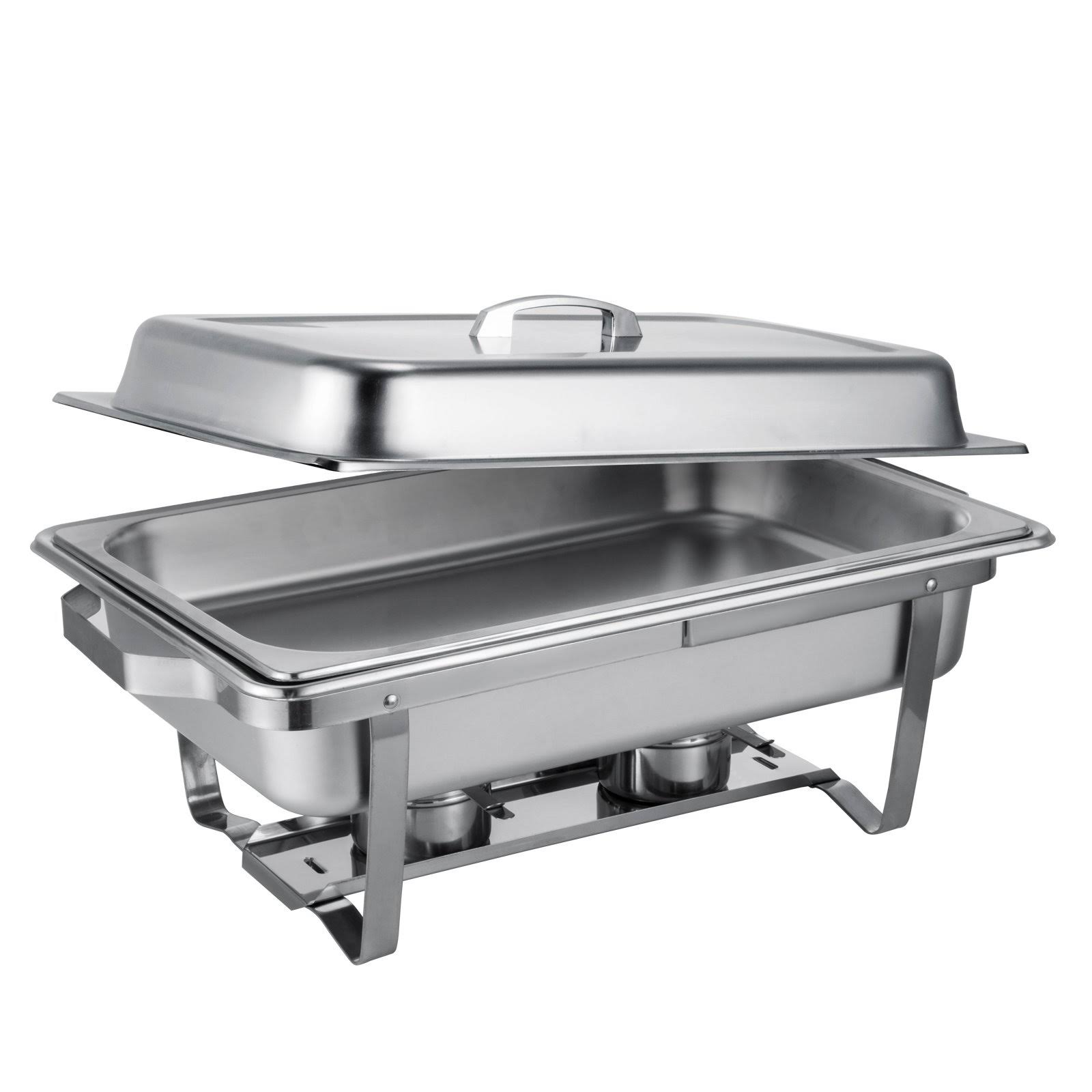 Mophorn Chafing Dish 8 Packs 8 Quart Stainless Steel Full Size Rectangular Chafers for Catering Buffet Warmer Set with Folding F
