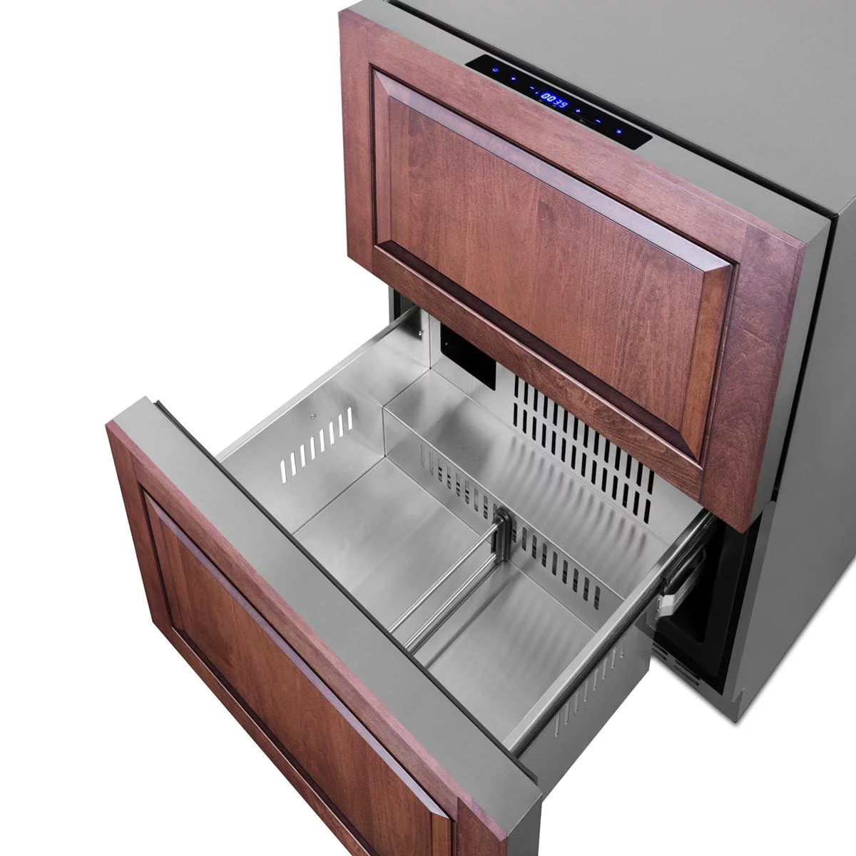 Summit 24-Inch 3.32 Cu. Ft. 2-Drawer Refrigerator-Freezer, ADA Compliant - Custom Panel - ADRF244CSS