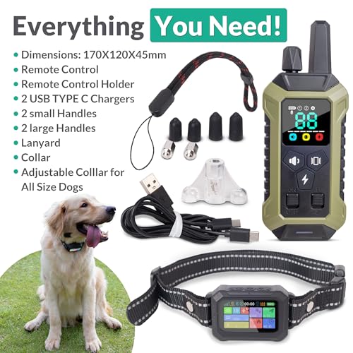 GPS Wireless Dog Fence System Collar – 2-in-1 Remote or App Controlled Invisible Boundary and Training GPS Dog Collar with 4 Training Modes – Covers