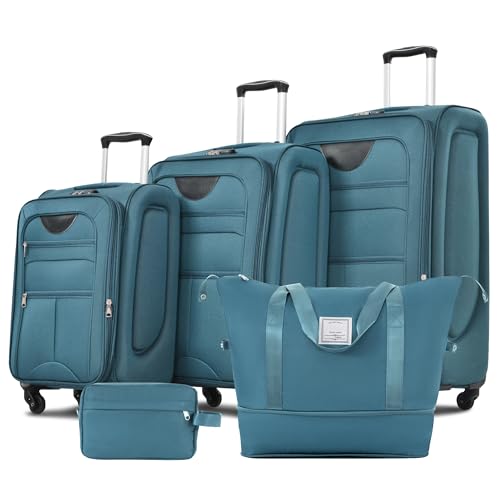 Merax Suitcase Set Softside 3-Piece Expandable Luggage with TSA Lock Spinner Wheels Lightweight Upright Luggage with Travel Bag(22/26/30 IN