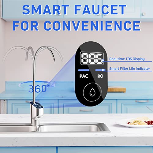 Vortopt Reverse Osmosis System Water Filter - Under Sink Water Purifier, Tankless RO Water Filter System, 0.0001um Purification for Drinking