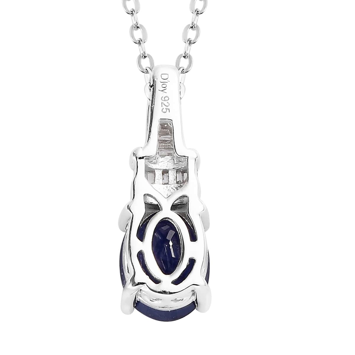 Shop LC Jewelry for Women 925 Sterling Silver Diamond Platinum Plated Sapphire Pendant Necklace Ct 1.6 Birthday Gifts for Women