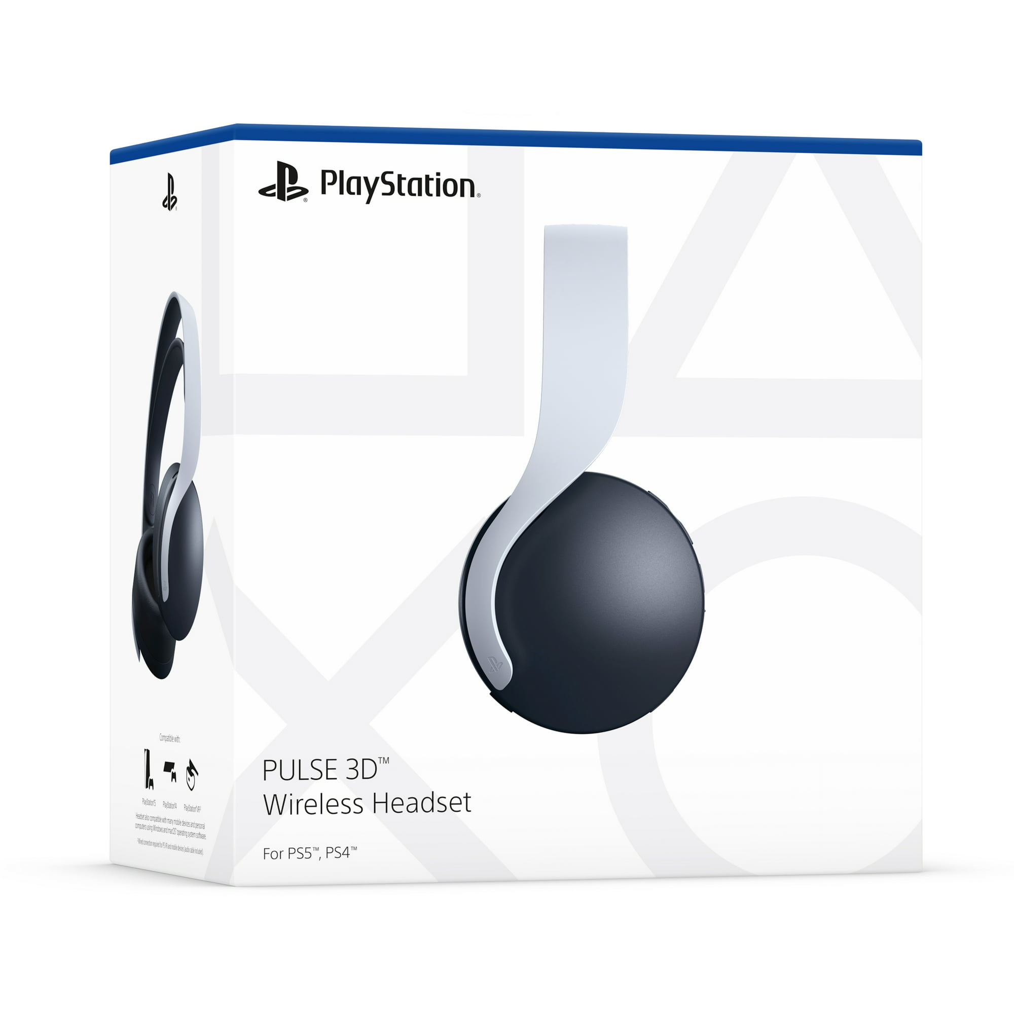 Play Station Pulse 3D Wireless White Headset with Cleaning Kit Like New