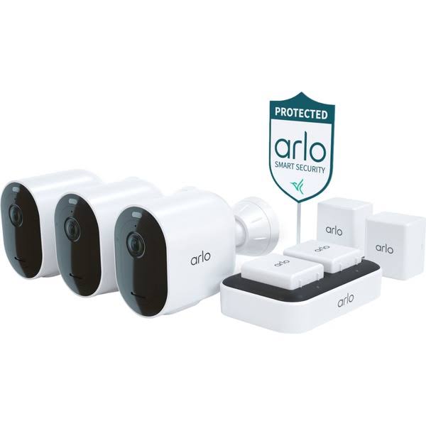 Arlo Pro 4 Spotlight Camera Smart Security Bundle - White - Each