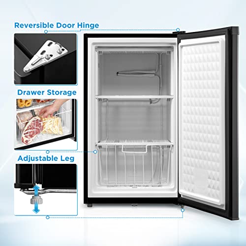 Midea WHS-109FW1 Upright Freezer, 3.0 Cubic Feet, White