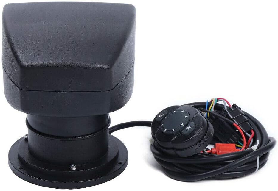 Meiney Search Light White/Black 100W Bulb Remote Control Spotlight for Boat Truck Car Marine Spotlight 2500LM 12V+RC (Black)