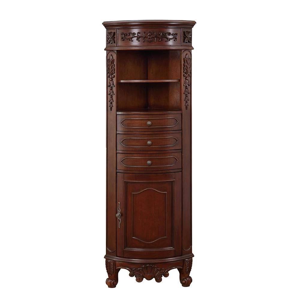 Home Decorators Collection Winslow 22 in. W x 14 in. D x 67.5 in. H Single Door Linen Cabinet in Antique Cherry