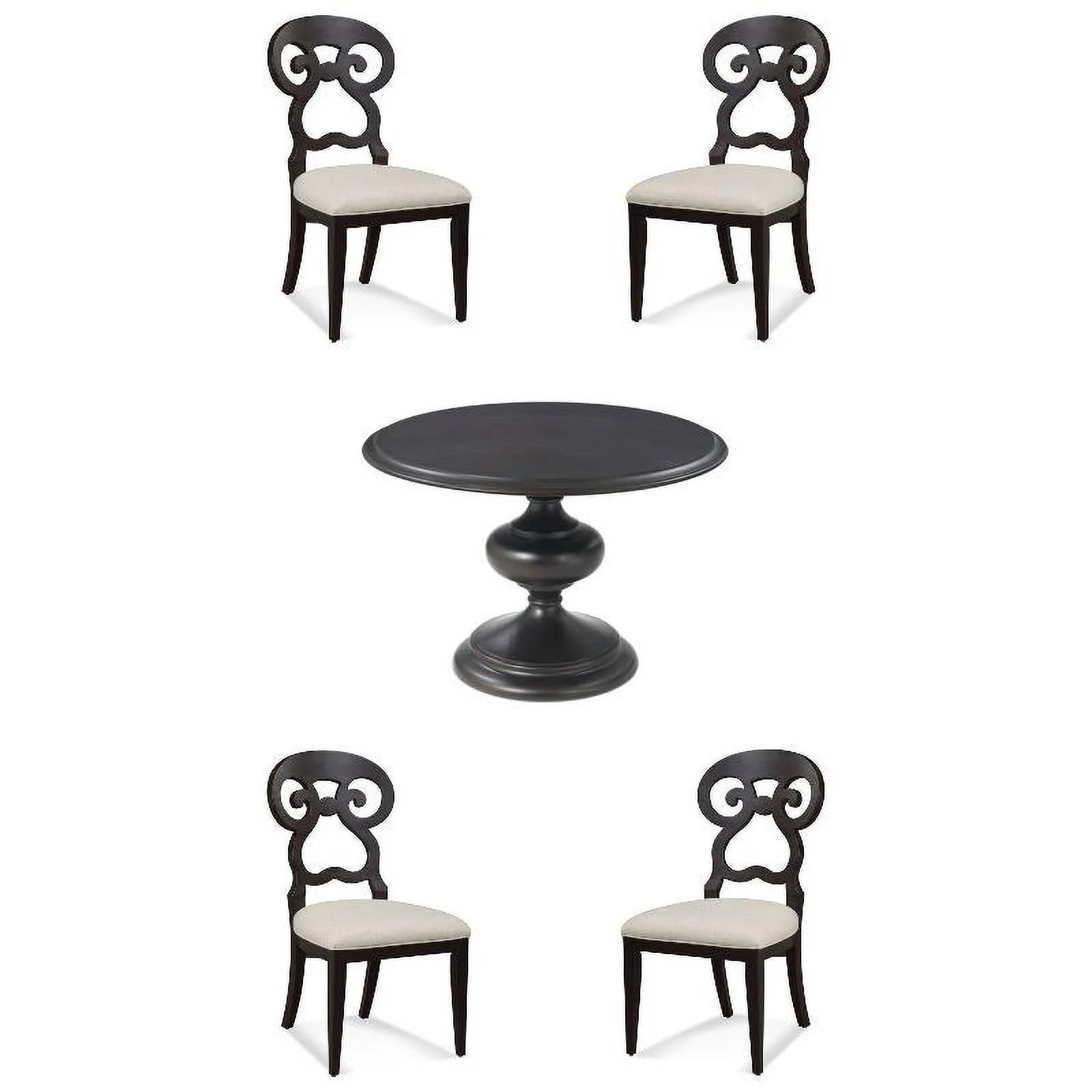 Home Square 5-Piece Set with Dining Table and 4 Dining Side Chairs in Espresso