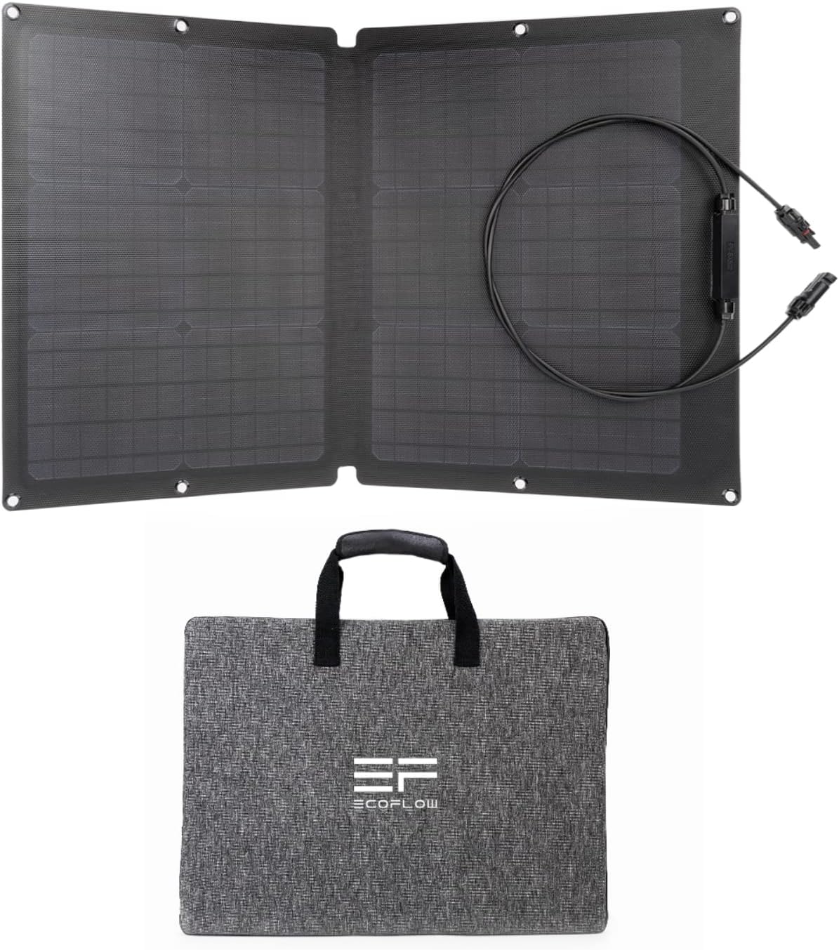 EF ECOFLOW 60W Foldable Solar Panel for Power Station, Portable Solar Charger with Adjustable Kickstand