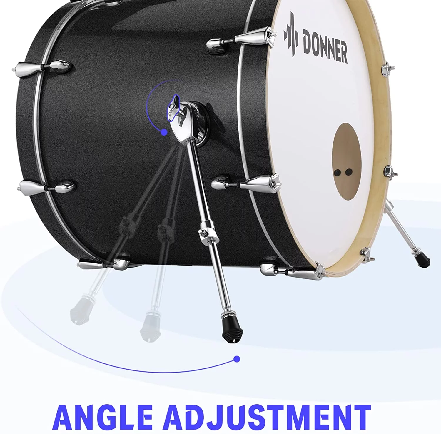 Donner Drum Set Adult with Silent System, 5-Piece Full Size Professional Drum Kit Black - Curated Treasures Market