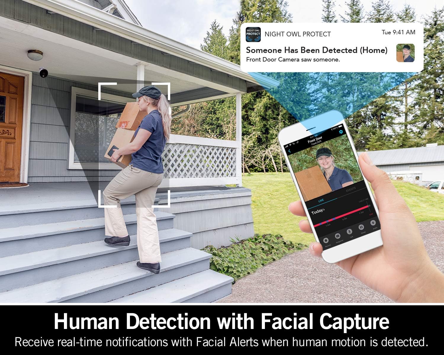 Night Owl AC Powered 1080p HD Wi-Fi IP Indoor/Outdoor Camera with 100 ft. of Night Vision, 2-Way Audio, Built-in Spotlight