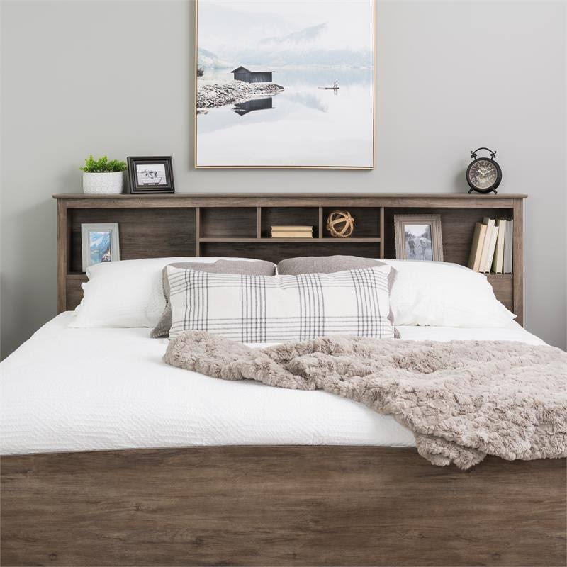 Pemberly Row King Bookcase Headboard in Drifted Gray - PR-4753-1980626