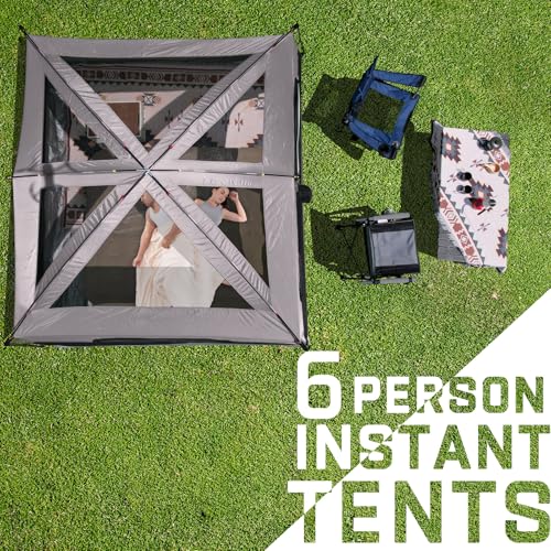 Happy Travel Tent 6 Person Tents for Camping, Waterproof Easy Setup Camping Tent with Rainfly