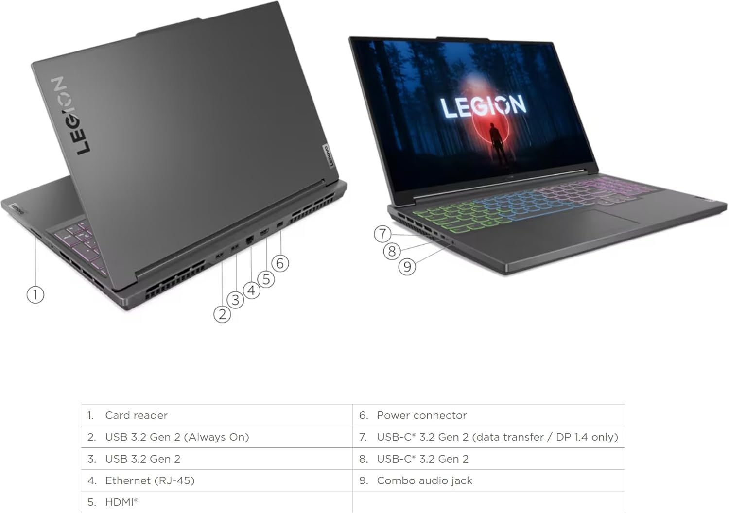Lenovo 2023 Legion Slim 5 Gaming Laptop, 16” WUXGA(1920 x 1200) Screen, NVIDIA GeForce RTX 4060(TGP 140W), AMD Ryzen 5 7640HS, 4-Zone RGB Backlit KB