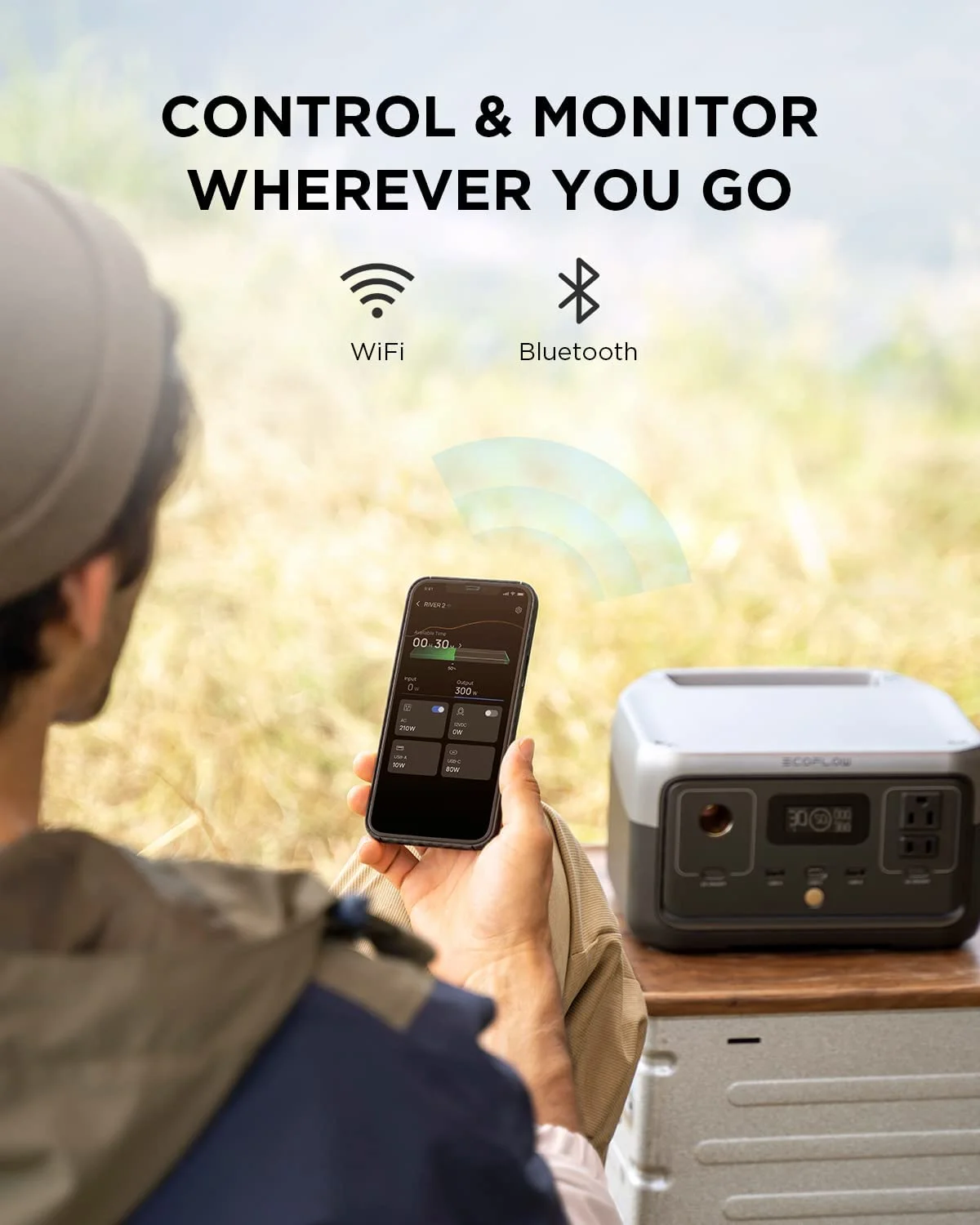 EcoFlow Portable Power Station,RIVER 2 Solar Generator, 256Wh Capacity,600W AC Output for Outdoor Camping,Home Use,Emergency,Used