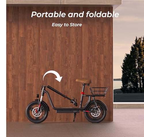 iScooter Electric Scooter with Seat, 37/21 Miles Long Range & 28/19/15.6 MPH Top Speed, 14"/12"/10" Pneumatic Tire