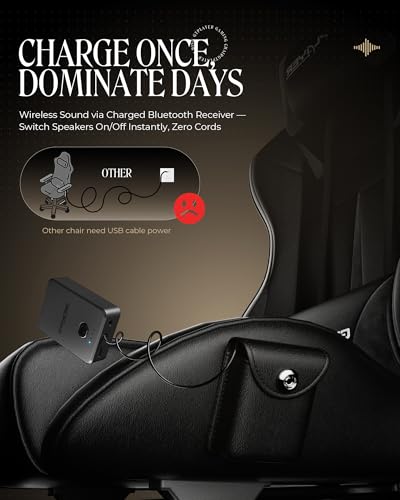 GTPLAYER Gaming Chair with Speakers, Video Game Chairs with Footrest, PC Gamer Chairs for Adults - Padded High Back Ergonomic Reclining Silla Gamer
