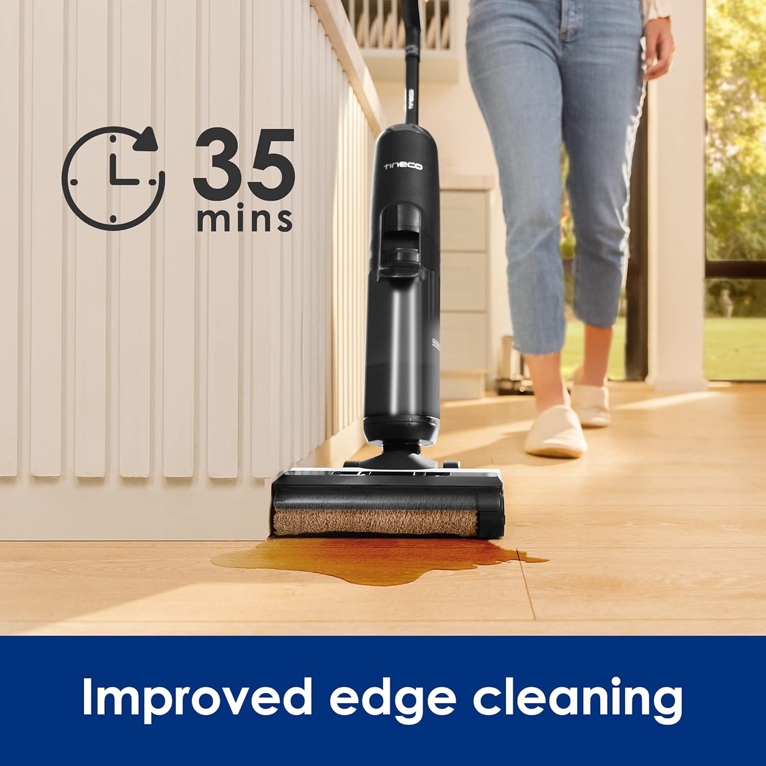 Tineco Floor ONE S5 Smart Cordless Wet Dry Vacuum Cleaner and Mop for Hard Floors, Digital Display, Long Run Time