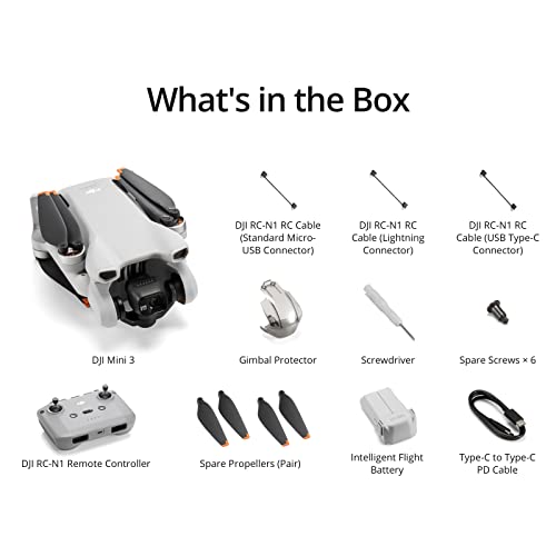 DJI Mini 3 - Lightweight and Foldable Mini Camera Drone with 4K HDR Video, 38-min Flight Time, True Vertical Shooting