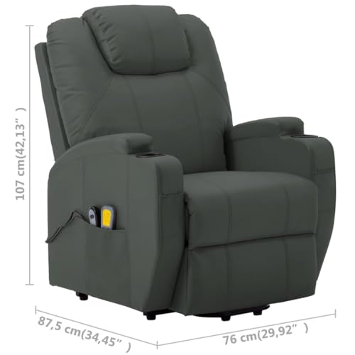 vidaXL Electric Power Lift Massage Chair with Manual Recline, 6-Point Vibration Massage