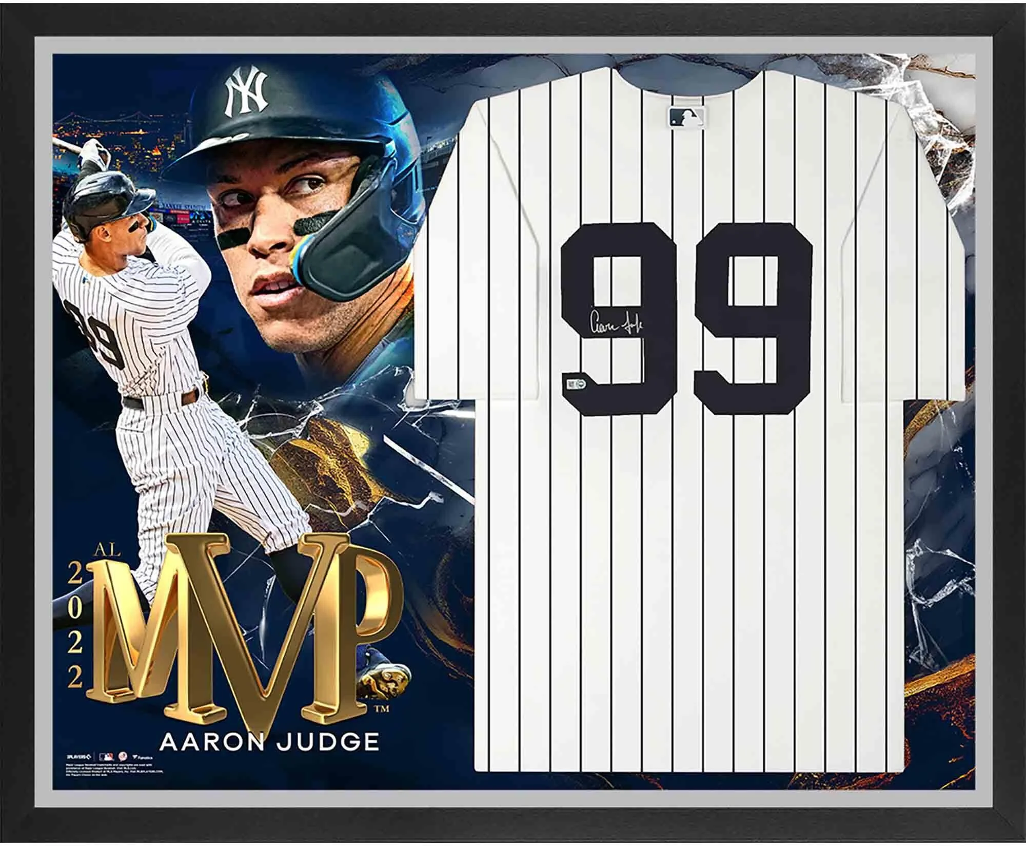 Aaron Judge New York Yankees Framed Autographed 2022 AL MVP White Replica Jersey Collage - Fanatics Authentic Certified - Radiant Selections