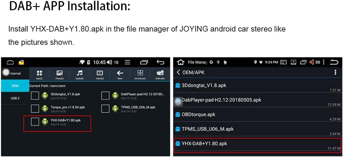 Joying Newest Digital Auto Radio Receiver DAB+ Car Kit Digital Audio Broadcast DAB for Android Car Stereo