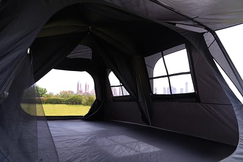 KTT Extra Large Tent 10-12-14 Person(B),Family Cabin Tents,2 Rooms,3 Doors and 3 Windows with Mesh,Straight Wall,Waterproof,Double Layer