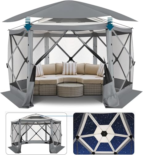 COBIZI 12x12ft Pop up Gazebo Screen Tent Screen House for Camping, Camping Outdoor Screened Gazebo, Canopy Tent