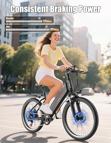 Electric Bike for Adults, 1500W Motor Peak Ebike, 480Wh Removable Battery E Bike, Max 65Miles 28MPH, 26" Electric Mountain Bike