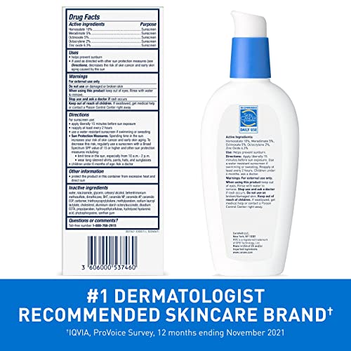 CeraVe AM Facial Moisturizing Lotion with SPF 30 | Oil-Free Face Moisturizer with SPF | Formulated with Hyaluronic Acid