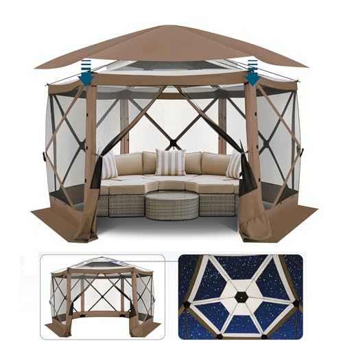 COBIZI 12x12ft Pop up Gazebo Screen Tent Screen House for Camping, Camping Outdoor Screened Gazebo, Canopy Tent