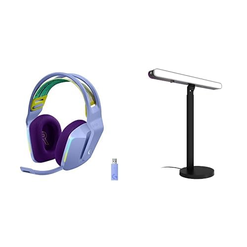 Logitech G733 Lightspeed Wireless Gaming Headset, Suspension Headband, Lightsync RGB, Blue VO!CE Mic, PRO-G Audio – Black, Gaming Headset Wireless