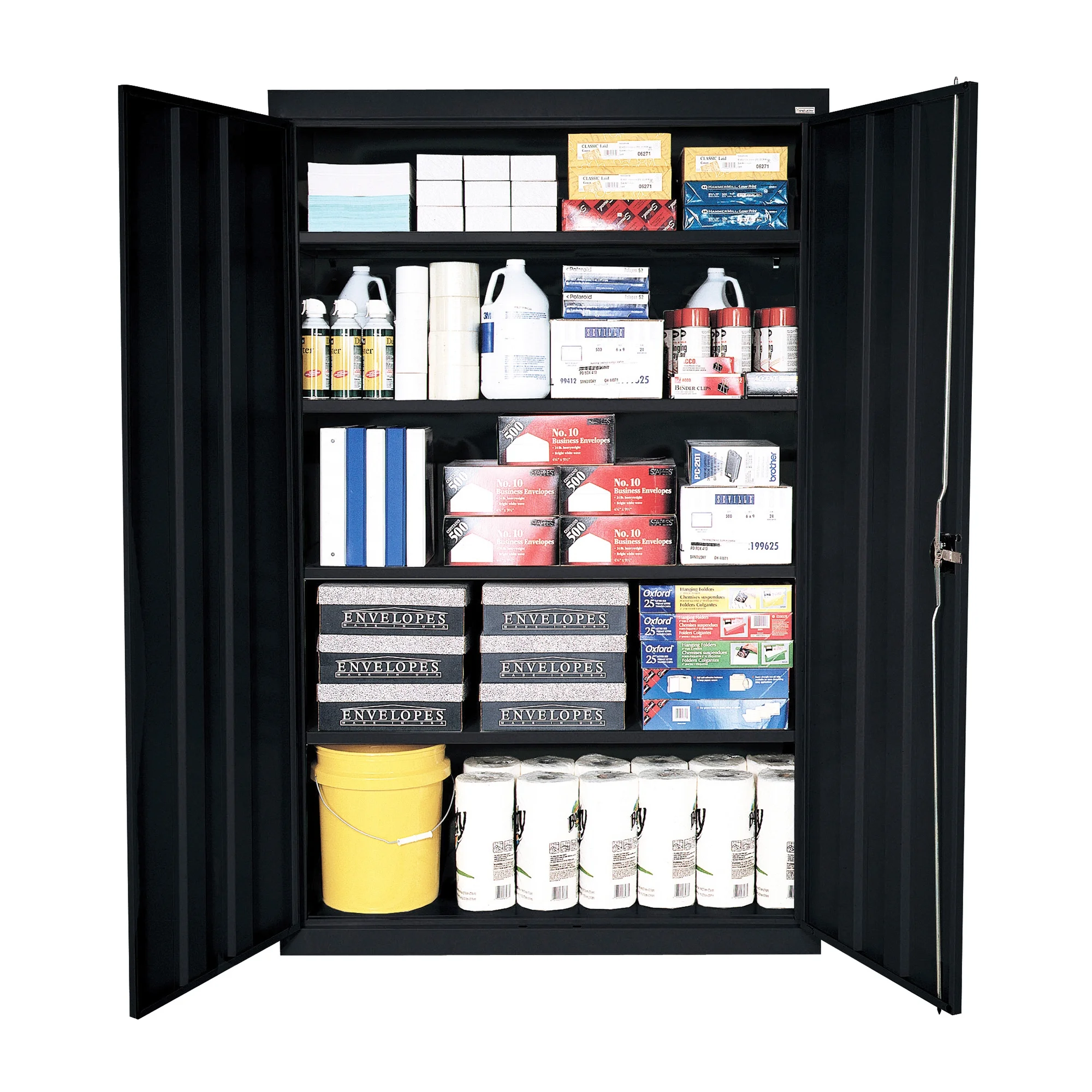 Sandusky Lee 46"W x 24"D x 72"H 5-Shelf Steel Storage Cabinet with Recessed Handle
