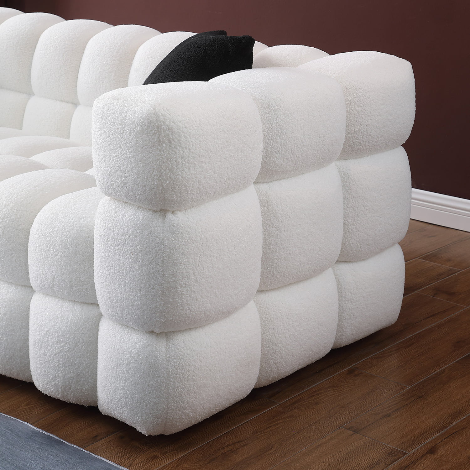 Holaki 3+2 Living Room Sofa Set, Modern Loveseat and 3 Seat Couch Furniture, White