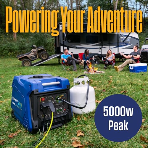 Westinghouse 5000 Peak Watt Super Quiet Dual Fuel Portable Inverter Generator, Wheel & Handle Kit, Gas & Propane Powered, RV Ready, CO Sensor