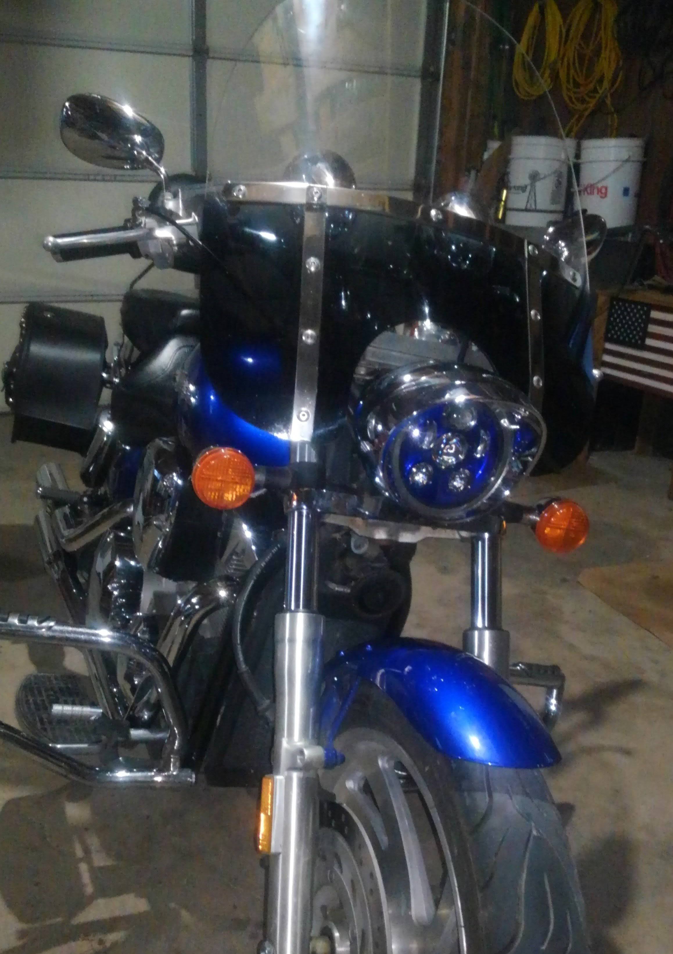 Eagle Lights Generation III LED Headlight for Honda VTX 1300 and 1800 - Includes VTX Bracket and Hardware Blue