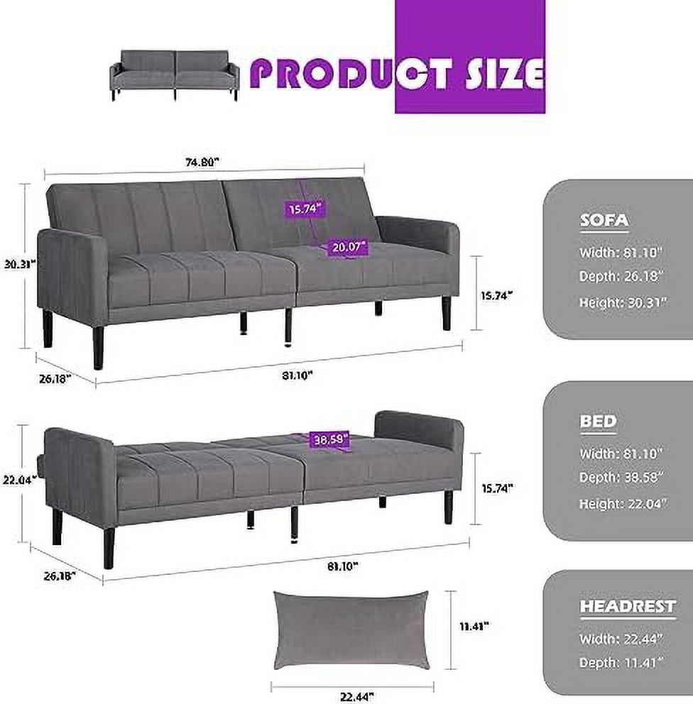 xrboomlife Mid-Century Modern Button Tufted Upholstered Sofa Couch w/ 2 USB Charging Ports  Fabric Love Seats for Small Space  Living Room  Apartment