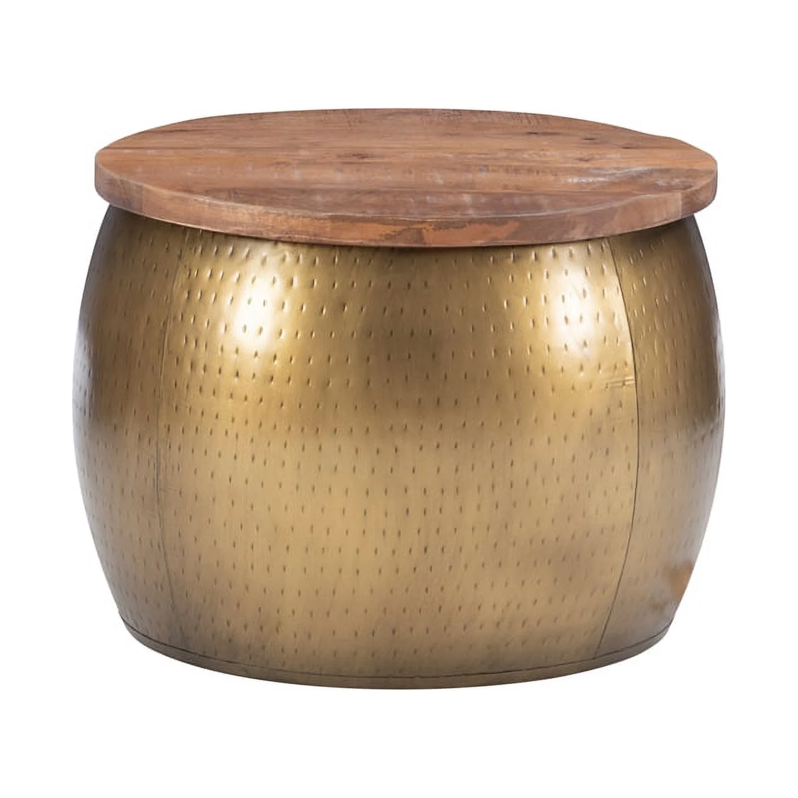 Home Square 3-Piece Set with Metal Drum Table and 2 Drum Side Tables