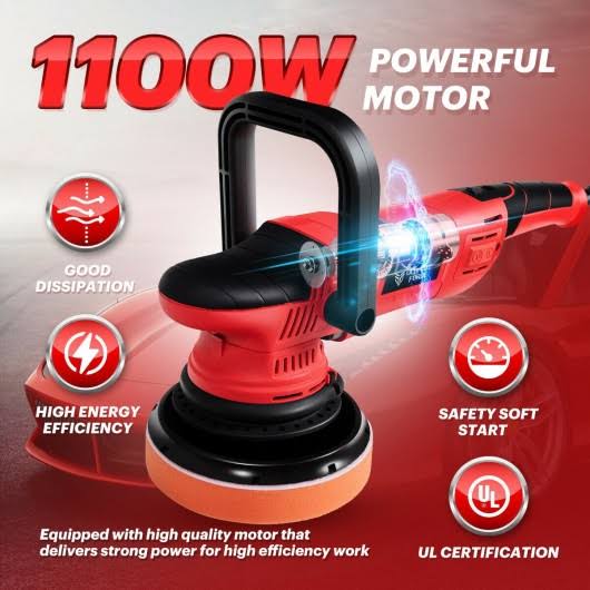 1100W Dual Action Random Orbital Polisher Kit
