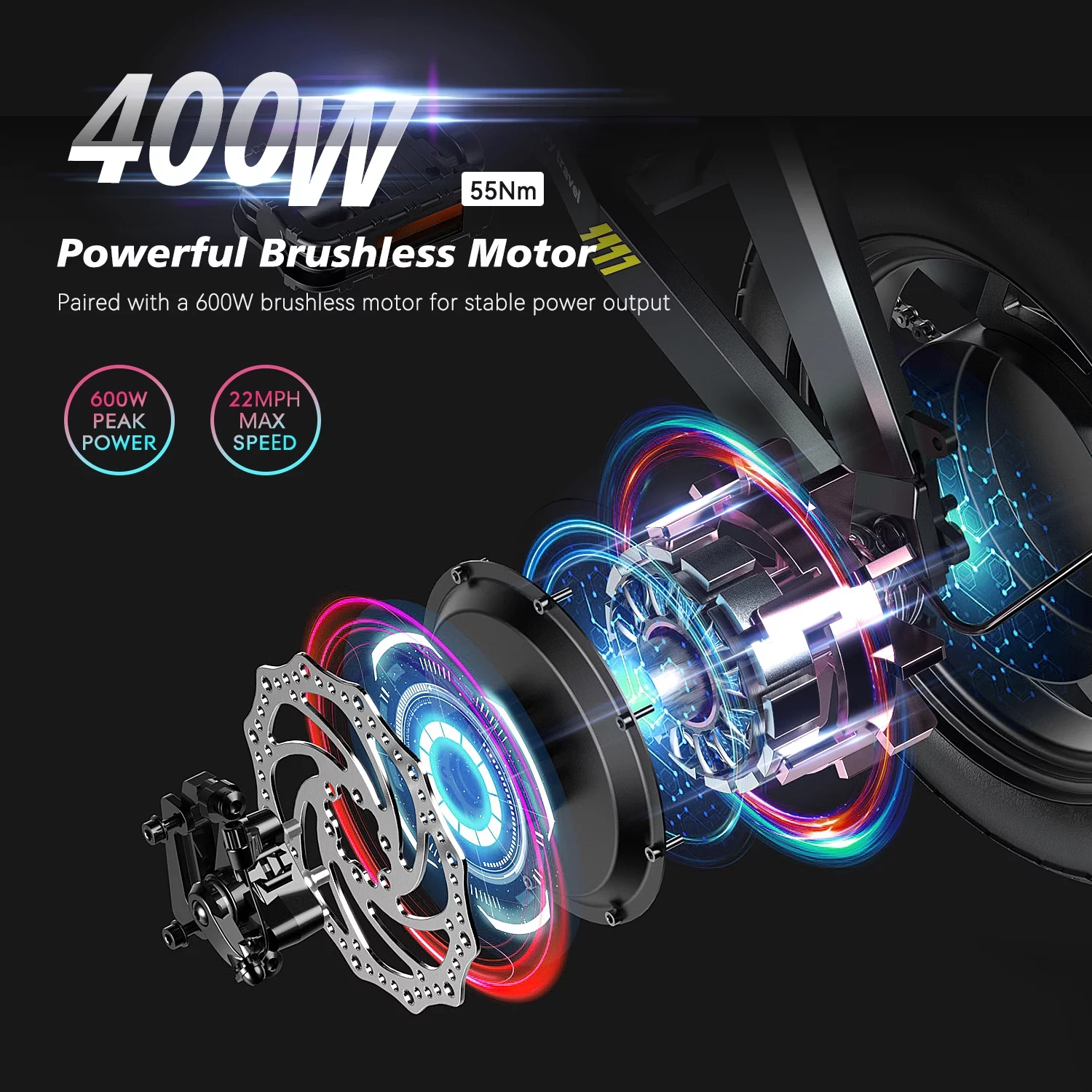 SOHAMO Electric Bike 400W Folding Ebike,48V 12Ah Removable Battery Electric Foldable Pedal Assist E Bike,19.9MPH Mini Bicycle for Teenager and Adults