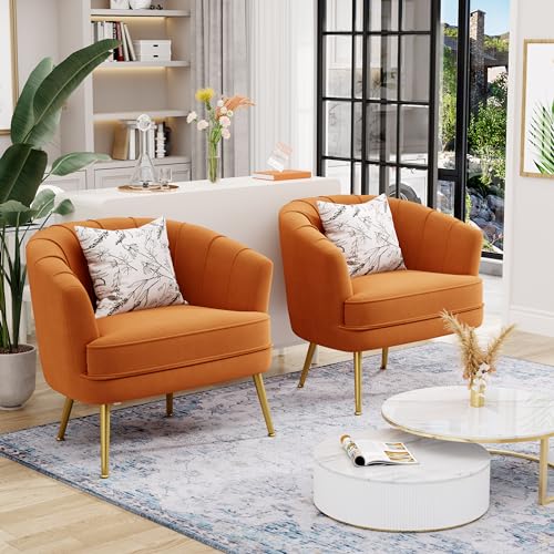 Andeworld Velvet Accent Chair, Upholstered Modern Single Sofa Side Chair