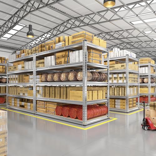 REIBII 48" W Garage Shelving Heavy Duty 3020LBS Storage Shelves 5 Tier Heavy Duty Shelving Adjustable Garage Shelves for Basement, Warehouse